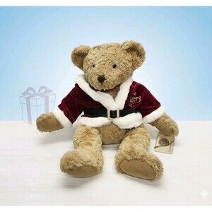 RUSS BERRIE Vintage Collection Lady Shelby Christmas Bear Santa Coat 14" Tag #44